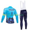 Conjunto Maillot + Culotte largo con tirantes Invierno Termico Astana Qazaqstan Team 2024